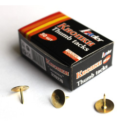 Кнопки канцелярські Leader 50шт золоті 320270