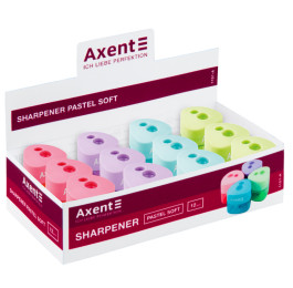 Чинка з контейнером Pastel soft Axent два леза 8мм та 12мм 1157-A