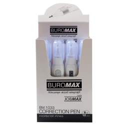 Коректор-ручка BUROMAX 8мл ВМ.1033
