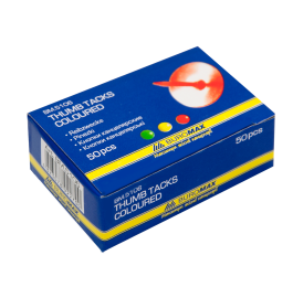 Кнопки канцелярські JOBMAX BUROMAX 50шт кольорові  BM.5106