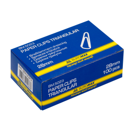 Скрепки BuroMax 28мм 100шт треугольные никелированные BM.5023