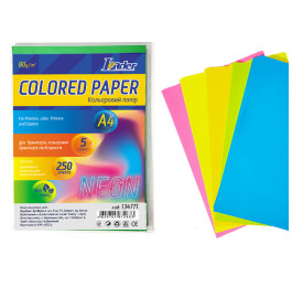 Папір кольор А4 LEADER MIX NEON 5кол 250арк 80г 134771