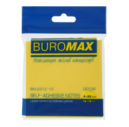 Стікери BUROMAX 76х76мм 100арк асорті пастельних ВМ.2312-10