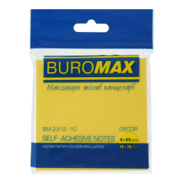 Стікери BUROMAX 76х76мм 100арк асорті пастельних ВМ.2312-10