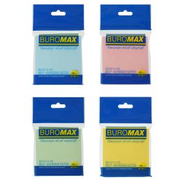 Стікери BUROMAX 76х76мм 100арк асорті пастельних ВМ.2312-99