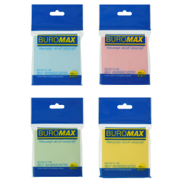 Стікери BUROMAX 76х76мм 100арк асорті пастельних ВМ.2312-99