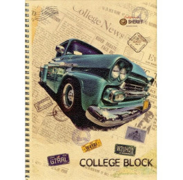 Блокнот Графіка А4 College-block 80арк клітинка бічна спіраль KRAFT KL4180K