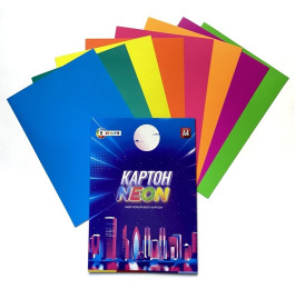 Картон кольоровий НЕОН Family Line Тетрада А4 8арк 8кол ТЕ12946