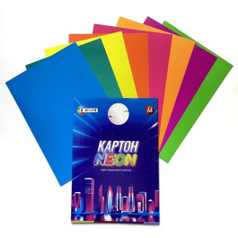 Картон кольоровий НЕОН Family Line Тетрада А4 8арк 8кол ТЕ12946