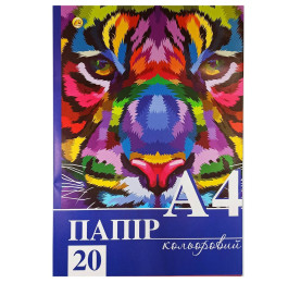 Папір кольоровий Тетрада А4 20арк 10кол 55г ТЕ263