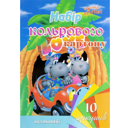 Картон кольоровий LittleArtist А4 неоновий 10кол 10арк LA853569