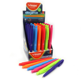 Ручка масляна автоматична Vinson 0,7мм синя soft touch Elegance mix 8055C