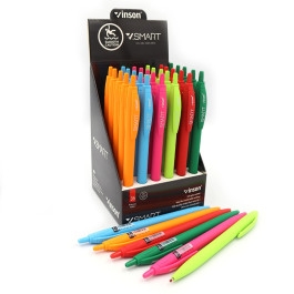 Ручка масляна автоматична Vinson 0,7мм синя soft touch Smart mix 1R