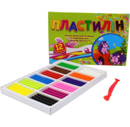 Пластилін зі стеком НеЗнайка 12кол 240г 832520