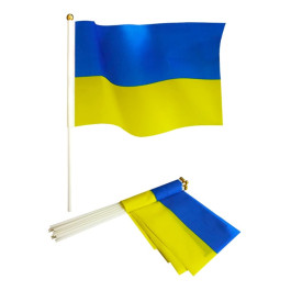 Прапор України 14х21см з палочкою 166584