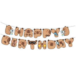 Гірлянда паперова Happy Birthday Капібара 2м 1204-0024