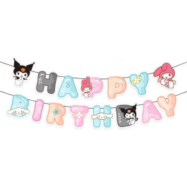 Гірлянда паперова Happy Birthday Куромі 2,5м Kuromi
