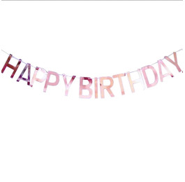 Гірлянда паперова Happy Birthday літери рожеве золото 2м Letters rose gold