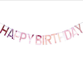 Гірлянда паперова Happy Birthday літери рожеве золото 2м Letters rose gold