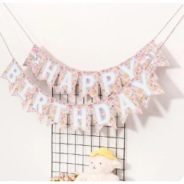 Гірлянда паперова Happy Birthday прапорці Єдиноріг та зірочки Unicorn
