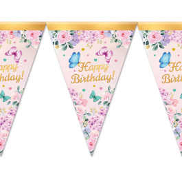 Гірлянда паперова Happy Birthday метелики 1202-0013
