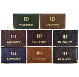 Обложка для биометрического паспорта 95х60мм золотое тиснение Passport ассорти 12605