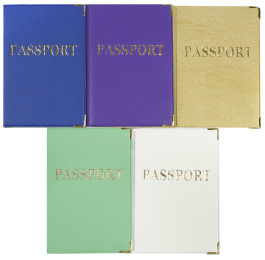 Обложка для паспорта 185х131мм золотое тиснение Passport ассорти 12618