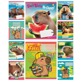 Зошит ТЕТРАДА ЛЮКС 24арк в клітинку CAPYBARA 11336