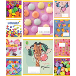 Зошит ТЕТРАДА Фемілі Лайн Ароматний 36арк в клітинку BUBBLE GUM 13415